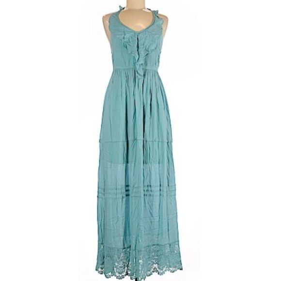 Beautiful Baby Blue Lace Halter Maxi Boho Dress - Picture 1 of 3